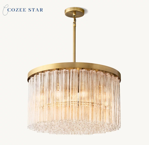 Candelabro redondo LED Cielo, accesorio de luces colgantes de cristal moderno <span class=keywords><strong>para</strong></span> <span class=keywords><strong>comedor</strong></span> <span class=keywords><strong>y</strong></span> <span class=keywords><strong>sala</strong></span> de estar con altura ajustable <span class=keywords><strong>para</strong></span> iluminación - Product Image 4