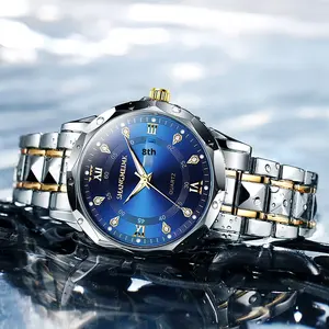 스위스 브랜드 방수 빛나는 새로운 남자의 매력 시계 합금 케이스 유리 다이얼 42mm 석영 시계 라이브 스트리밍 Dropshipping - Product Image 2