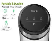 Bouteille de conservation alimentaire en verre sous vide de grande capacité avec recharge sans fil USB 1600 ml, pot à café à respiration automatique sous vide
