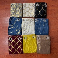Rideaux en velours glamour à œillets, imprimé feuille métallique, doux, luxueux, plissés, translucides, isolants, ignifuges, en polyester
