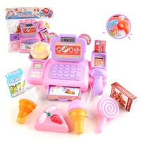 Ensemble de jeu de simulation de supermarché pour enfants avec caisse enregistreuse jouet avec son et lumière scanner