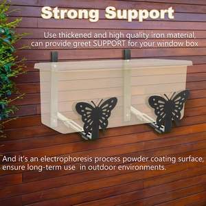 Support <span class=keywords><strong>de</strong></span> boîte <span class=keywords><strong>de</strong></span> jardinière réglable, support <span class=keywords><strong>de</strong></span> boîte <span class=keywords><strong>de</strong></span> fenêtre suspendu, Pots <span class=keywords><strong>de</strong></span> fleurs avec papillon - Product Image 6