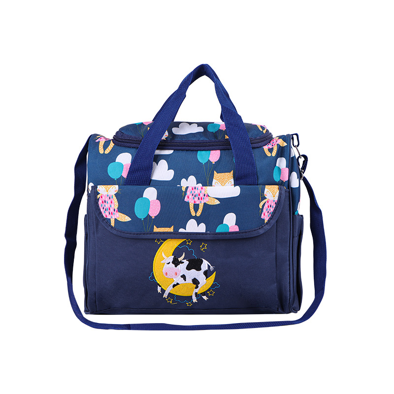 Small size with lid, kitten design - navy blue