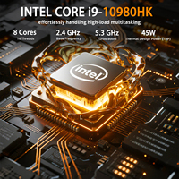 Mini Gaming PC Core I9 10980HK/10880H / I7 10750H / I5 10300H DDR4 M.2 SSD 2xRJ45 Lan Win11 Home Office Desktop Mini Computer