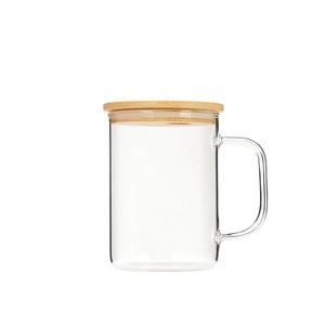 Venta al por mayor a granel 17oz sublimación en blanco transparente esmerilado sublimatable alto borosilicato vidrio helado tazas de café con asa - Product Image 1