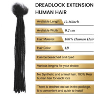 Trecce nere capelli umani 0.2 naturali trecce capelli umani extension capelli umani africano Dreadlocks extension
