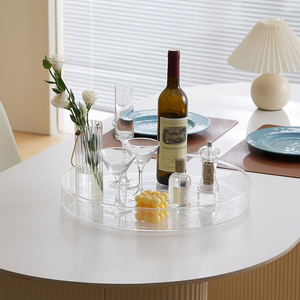 Thêm Lớn Bàn Tròn Xoay Mỹ Phẩm Trang Điểm Tổ Chức Nhà Bếp Tổ Chức Nhà Hàng Khách Sạn Nhà Hàng Acrylic Vòng Phục Vụ Khay - Product Image 3