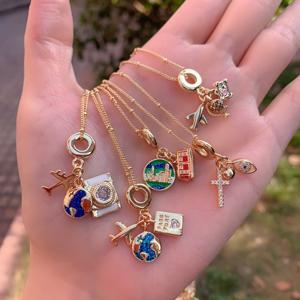 <span class=keywords><strong>BD</strong></span>-C2693 nouveauté croix oeil collier pour la vie quotidienne <span class=keywords><strong>avion</strong></span> terre colliers pour femmes voyage charme collier - Product Image 2