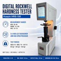 Durómetro Digital Rockwell Huayin HRS-150, 15 Escalas, Pantalla Táctil, Máquina Automática de Prueba de Dureza