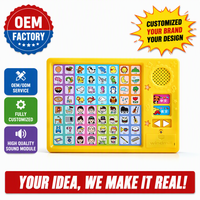 Tablette éducative personnalisée OEM/ODM pour enfants, jouet interactif sonore pour tout-petits, machine de lecture en plastique alimentée par piles