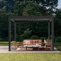 Couverture solaire de gazebo en aluminium Volets de gazebo bioclimatiques Volets d'extérieur de terrasse Toit de jardin Volets de jardin