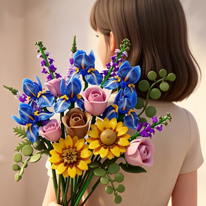 13122 Ensemble de blocs de construction créatifs en forme de bouquet de fleurs, modèle éducatif, jouet de construction à collectionner, cadeaux pour enfants, vente en gros - Product Image 2