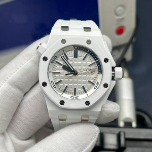 Relojes Mecánicos para Hombre, Reloj de Cerámica Blanca de 42 mm, Esfera Blanca, 300 m, Reloj Automático de Lujo con Correa de Goma para Hombre - Product Image 1