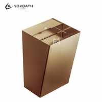 Luxuriöses Neues Design Waschbecken Badezimmer-Spüle Edelstahl-Standwaschbecken mit Armaturenloch OEM-fertig