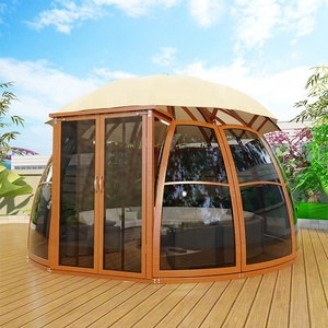 Gazebo Mojia Mojia Tc-round con Forma de OVNI, Gazebo Bibo con Forma de OVNI para Exteriores, de Aluminio para Jardín, con Techo de Poliéster y Policarbonato Impermeable - Product Image 2