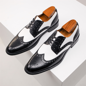 Chaussures Oxford en cuir pour hommes, formelles, imprimées, à enfiler, confortables, à semelle souple, respirantes, pour le bureau, collection automne - Product Image 4