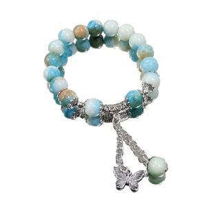 Fashion Elastic Colorful <b>Beads</b> <b>Bracelet</b> Lava Turquoise Crystal Gemstone <b>Beads</b> Elegant Butterfly Pendant Bangles Wedding Gift - Product Image 5