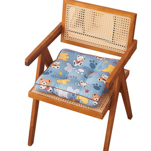 Coussin de chaise épaissi à motif de dessin animé, 100 % coton, antidérapant, rectangulaire, pour assise prolongée, été 2025 - Product Image 4
