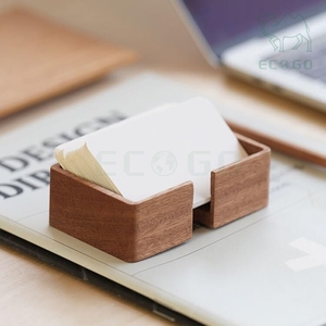 Boîte de rangement de bureau miniature personnalisée en bois, organiseur de bureau, porte-cartes de visite - Product Image 1