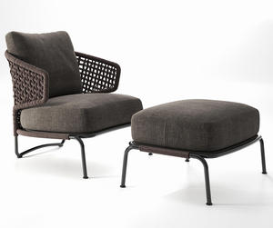 فنادق فاخرة ورحلات بحرية أثاث حديقة فاخر سرير نهاري دائري حبل منسوج يدويًا سرير شمسي خارجي - Product Image 4