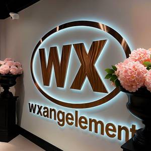 ป้ายโลโก้สแตนเลสสตีลสำหรับติดตั้งภายในอาคาร ป้ายไฟ LED แบบมีแสงพื้นหลัง ป้ายไฟ LED แบบวงแหวนสำหรับติดผนังสำหรับแผนกต้อนรับ - Product Image 3