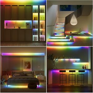 Tira de Luces LED RGB Inteligente <span class=keywords><strong>con</strong></span> Chip COB, 18 pies, Direccionable, <span class=keywords><strong>con</strong></span> Efecto de Persecución de Color, 12V, Multicolor, Flexible, para Fiestas - Product Image 4
