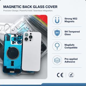 Pour iPhone 14 15 16 Pro Max – Remplacement de la vitre arrière magnétique avec fonction NFC – Coque arrière de batterie – Vente en gros - Product Image 4