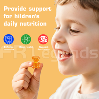 Complément alimentaire à marque privée, végétalien, 60 gommes, santé immunitaire des enfants, développement, soutien des yeux et des os, multivitamines, gommes pour enfants