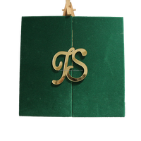 Invitations de mariage élégantes en velours vert, couverture rigide, avec étiquette nominative découpée au laser, carte en acrylique, texte gravé, logo personnalisé – Vente chaude