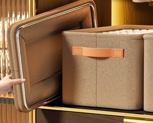 Fabric Foldable Stackable Bag Under Bedroom Cabinet Closet Clothing Wardrobe Clothes Organizer <b>Storage</b> <b>Box</b> - Product Image 3