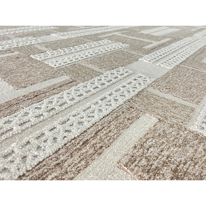 <span class=keywords><strong>Tappeto</strong></span> Decorativo di Lusso in Lana Neozelandese e Seta di Bambù, Annodato a Mano, Stile <span class=keywords><strong>Moderno</strong></span> Wabi Sabi, <span class=keywords><strong>Beige</strong></span> Neutro, Geometrico Greco - Product Image 2