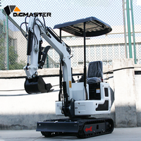 Mini-excavatrice sur chenilles diesel Digger Master blanche 0,7 tonne avec moteur EPA et pompe hydraulique, à prix abordable, à vendre