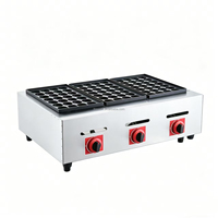 Machine à boulettes de poisson au gaz très vendue, 3 plaques en acier inoxydable antiadhésives, grande capacité, gril Takoyaki portable de table