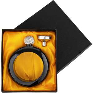 2025 diseño novedoso pulsera de acero inoxidable frasco 3,5 oz diamantes de imitación negros presente para mujeres - Product Image 5