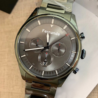 Montre pour homme de style professionnel, quartz, mode, étanche, chronographe, bracelet en acier inoxydable, aiguilles lumineuses, date