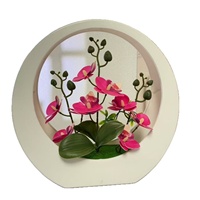 Décoration Murale Artificielle Faite à la Main, Orchidée Phalaenopsis à 9 Fleurs, Lot de 3 Pots, Idéale pour Noël et les Remises de Diplômes
