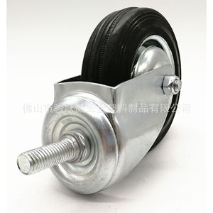 4 Inch Swivel Rubber Caster Wheel 100mm Diameter Silent Industrial Casters - Product Image 2