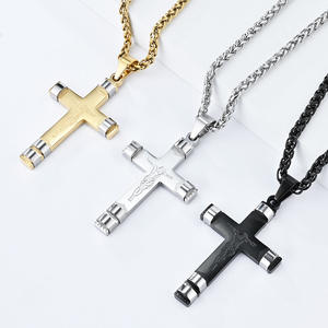 <b>Cross</b> Stainless Steel Necklace Unisex Hip Hop Jewelry Pendant Fashion Accessories - Product Image 1