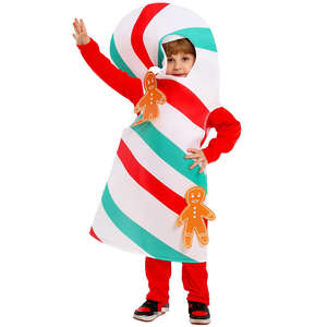 Costumes de noël canne à sucre Cosplay Costume garçon père noël boîte-cadeau vêtements fête de vacances scène Performance Costume - Product Image 4