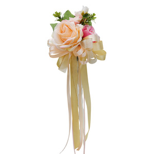 Cintas de Seda con Flores, Decoraciones <span class=keywords><strong>para</strong></span> <span class=keywords><strong>Autos</strong></span> de Novia, Rosa Artificial <span class=keywords><strong>para</strong></span> <span class=keywords><strong>Bodas</strong></span> - Product Image 5