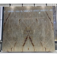 Placage de mur en pierre de quartzite translucide brésilienne de luxe grande dalle de marbre naturel de Szie
