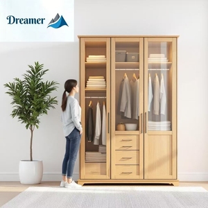 Armoire Moderne avec Tiroirs, Cintres et Serrures - Personnalisable pour Appartement et Bureau à Domicile - Meuble <span class=keywords><strong>de</strong></span> Rangement pour Chambre - Product Image 3