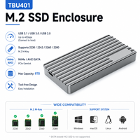 Boîtier externe portable en aluminium pour SSD M.2 NVMe USB-C TBT3/USB4 40 Gbit/s PCIe Gen4x4 avec dissipateur thermique et prise en charge jusqu'à 8 To