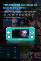 Anbernic RG505 Lecteur de jeu portable à écran tactile en pin vert de 4.95 pouces Bluetooth WiFi Support Gyroscope à six axes Joystick Hall
