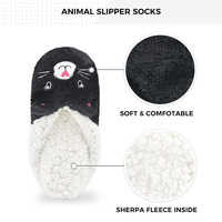 Femmes cadeaux uniques léger confortable chaud mignon Animal pantoufle chaussettes avec pinces semelles antidérapantes floue maison pantoufles chaussettes