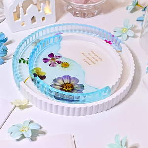 แม่พิมพ์ซิลิโคนทรงกลมลายทาง DM1186 สำหรับทำถาดเก็บของ แม่พิมพ์เรซิ่นอีพ็อกซี่รูปวงรีสำหรับทำจานปูนปลาสเตอร์ ของตกแต่งบ้าน - Product Image 6