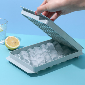 Molde redondo para Hacer bolas de hielo, bandeja de cubitos de hielo con tapa, fabricante de bolas de hielo, congelador, 2023 - Product Image 4