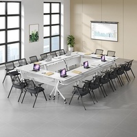 Bureau de formation mobile pliable sur roulettes, table de conférence pliable pour les salles de formation scolaires et professionnelles