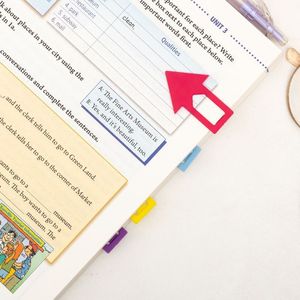 Marcadores en forma de flecha, coloridos, irregulares, de plástico, reutilizables para libros y notas, paquete de 8 - Product Image 2