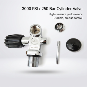 วาล์วถังดำน้ำ 3000PSI 250 บาร์ ทองเหลืองชุบโครเมียม เกลียว 3/4 14NPS วาล์วนิรภัยถังดำน้ำ อุปกรณ์เสริมสำหรับดำน้ำ - Product Image 1